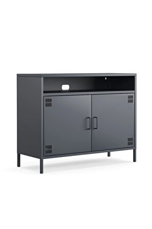 Pera Tv Ünitesi, Tv Dolabı,2 Kapaklı, Açık Raflı 100,50 x 40 x 79,50 cm