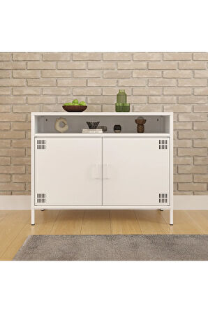 Pera Tv Ünitesi, Tv Dolabı,2 Kapaklı, Açık Raflı 100,50 x 40 x 79,50 cm