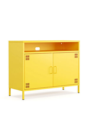 Pera Tv Ünitesi, Tv Dolabı,2 Kapaklı, Açık Raflı 100,50 x 40 x 79,50 cm