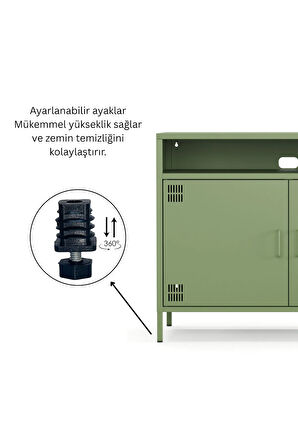 Pera Tv Ünitesi, Tv Dolabı,2 Kapaklı, Açık Raflı 100,50 x 40 x 79,50 cm