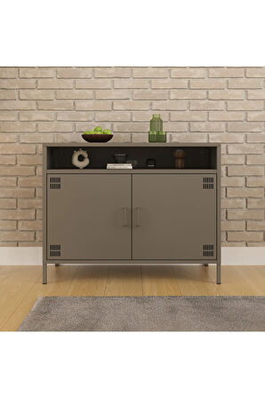 Pera Tv Ünitesi, Tv Dolabı,2 Kapaklı, Açık Raflı 100,50 x 40 x 79,50 cm
