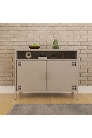 Pera Tv Ünitesi, Tv Dolabı,2 Kapaklı, Açık Raflı 100,50 x 40 x 79,50 cm