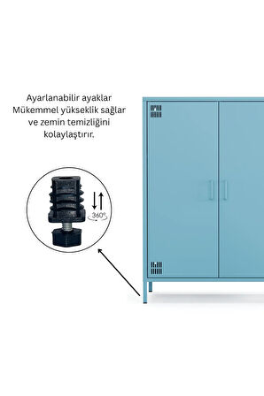 Pera Metal Dolap 2 Kapılı 80,50 x 40 x 109,50 cm - 9 Renk Seçeneği Bulunmaktadır