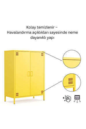 Pera Metal Dolap 2 Kapılı 80,50 x 40 x 109,50 cm