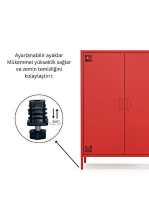 Pera Metal Dolap 2 Kapılı 80,50 x 40 x 109,50 cm - 9 Renk Seçeneği Bulunmaktadır