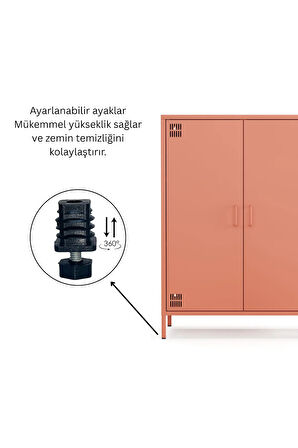 Pera Metal Dolap 2 Kapılı 80,50 x 40 x 109,50 cm - 9 Renk Seçeneği Bulunmaktadır
