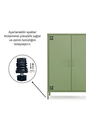 Pera Metal Dolap 2 Kapılı 80,50 x 40 x 109,50 cm - 9 Renk Seçeneği Bulunmaktadır