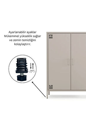 Pera Metal Dolap 2 Kapılı 80,50 x 40 x 109,50 cm - 9 Renk Seçeneği Bulunmaktadır