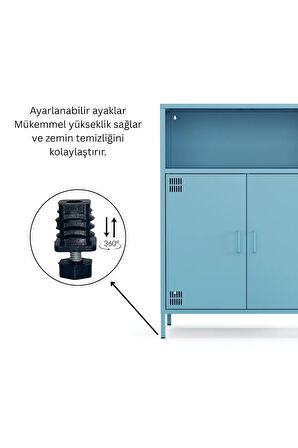 Pera Metal Dolap 2 Kapılı, Açık Raflı 80,50 x 40 x 109,50 cm - 9 Renk Seçeneği Bulunmaktadır