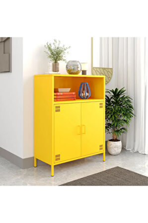 Pera Metal Dolap 2 Kapılı, Açık Raflı 80,50 x 40 x 109,50 cm -