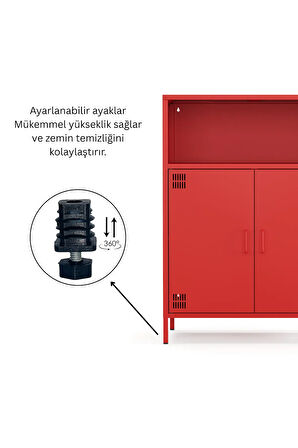 Pera Metal Dolap 2 Kapılı, Açık Raflı 80,50 x 40 x 109,50 cm - 9 Renk Seçeneği Bulunmaktadır