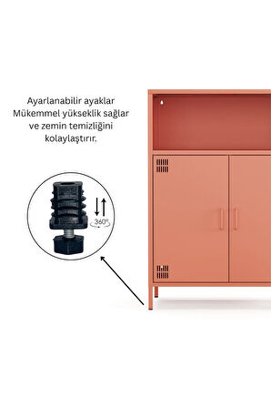 Pera Metal Dolap 2 Kapılı, Açık Raflı 80,50 x 40 x 109,50 cm - 9 Renk Seçeneği Bulunmaktadır