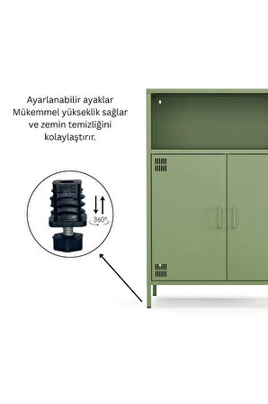 Pera Metal Dolap 2 Kapılı, Açık Raflı 80,50 x 40 x 109,50 cm - 9 Renk Seçeneği Bulunmaktadır