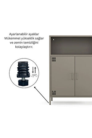 Pera Metal Dolap 2 Kapılı, Açık Raflı 80,50 X 40 X 109,50 Cm - 9 Renk Seçeneği Bulunmaktadır