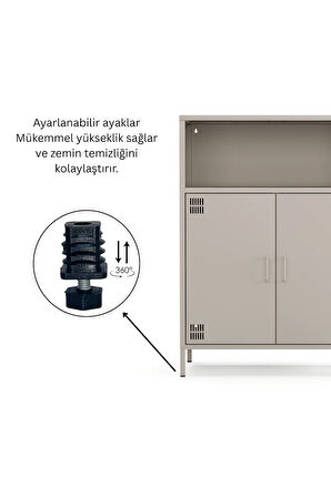 Pera Metal Dolap 2 Kapılı, Açık Raflı 80,50 x 40 x 109,50 cm - 9 Renk Seçeneği Bulunmaktadır
