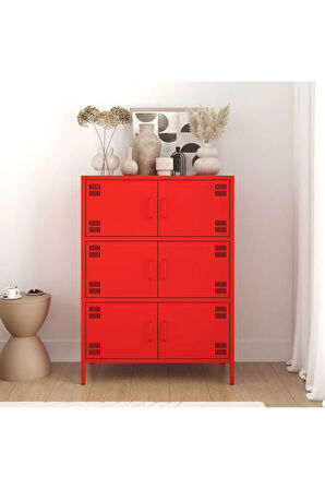 Pera Metal Çok Gözlü Dolap, 6 Kapaklı 80,50 x 40 x 109,50 cm