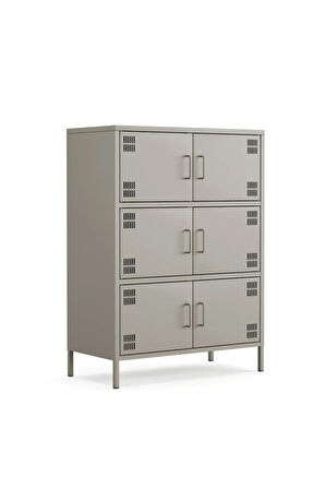 Pera Metal Çok Gözlü Dolap, 6 Kapaklı 80,50 x 40 x 109,50 cm