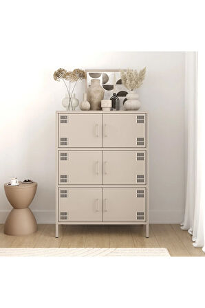 Pera Metal Çok Gözlü Dolap, 6 Kapaklı 80,50 x 40 x 109,50 cm