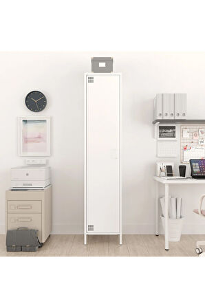 Pera Metal Elbise Dolabı, Soyunma Dolabı, Tek Kapılı, 41,50 x 40 x 189,50 cm