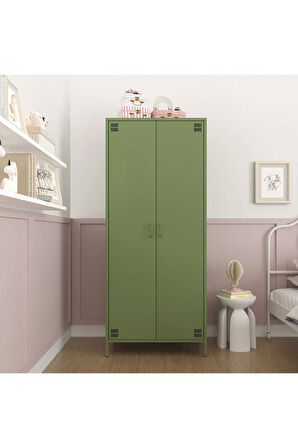 Pera Metal Elbise Dolabı, Soyunma Dolabı, İki Kapılı, 80,50 x 50 x 189,50 cm
