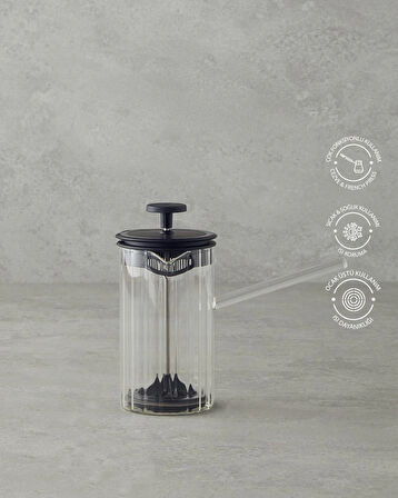 Denaro Home Borosilikat Optikli French Press ve Cezve 2'si 1 Arada 450ML