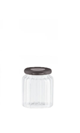 Denaro Home Chiaro Optikli Borosilikat Siyah Plastik Kapaklı Kavanoz Minik Boy 475ML