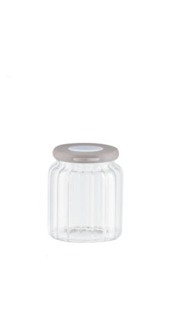 Denaro Home Chiaro Optikli Borosilikat Krem Plastik Kapaklı Kavanoz Minik Boy 475ML