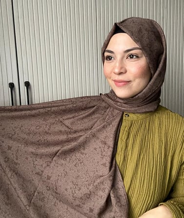 Harem Scarf Gold Silvia Şal Koyu Vizon
