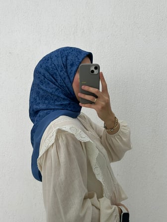Harem Scarf Gold Silvia Eşarp İndigo