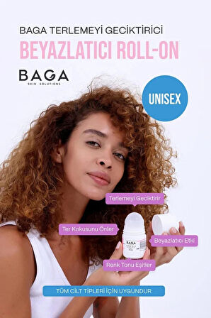 BAGA Tüm Cilt Tipleri İçin Beyazlatıcı Koku Önleyici Ter Önleyici ve Terlemeyi Geciktirici Roll-on 50 ML
