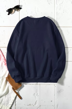 Unisex I'am Fine Baskılı Bisiklet Yaka Sweatshirt