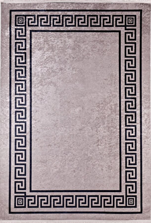  Neftekamsk Kahverengi Çerçeveli Dijital Baskı Halı