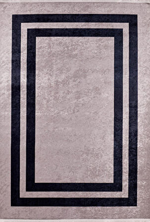  Krasnogorsk Siyah Çerçeveli Dijital Baskı Halı