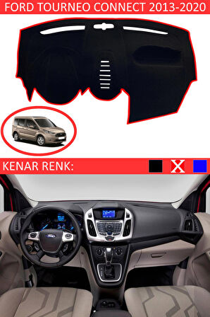 Ford Tourneo Connect 2012-2020 Torpido Koruma Halısı Siyah Kenar Renk Kırmızı