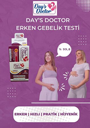 Erken Hızlı Gebelik-hamilelik Testi | Day's Doctor | Pratik | Hijyenik | %99,8 | 5 Adet