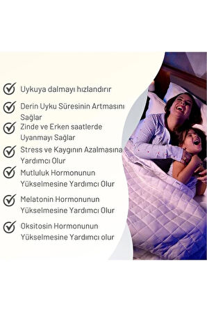 %100 Bambu Kumaş + 300 TC %100 Organik Bambu Dolgulu  Ağırlıklı Battaniye 3 KG 105x155 cm