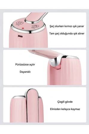 Vayomy SmartFold Katlanabilir Şarjlı Damacana Pompası - Akıllı Ölçülü Otomatik Dokunmatik Su Pompası Pembe