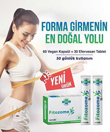 Minvalis Fitozome XS Form ve Diyet Seti (60 vegan kapsül + 30 efervesan tablet = 30 Günlük Kullanım)