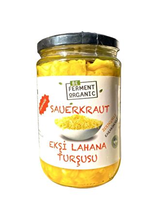 Organik Fermente Turşu Sauerkraut Zerdeçallı - Karabiberli Ekşi Lahana Turşusu 660 gr