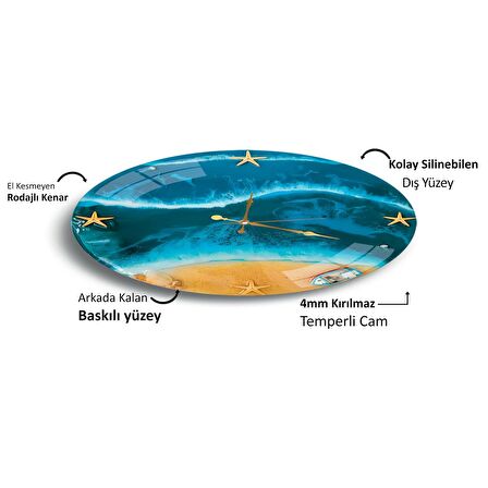 Deniz Cam Saat - 60 cm