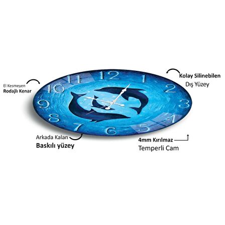 Balina Cam Saat - 40 cm