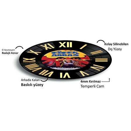 Çiçek Abbas Cam Saat - 40 cm