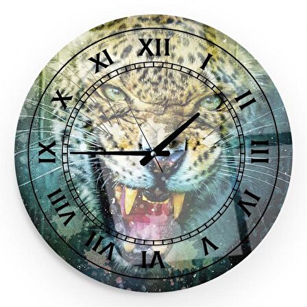  Leopar Cam Saat - 40 cm