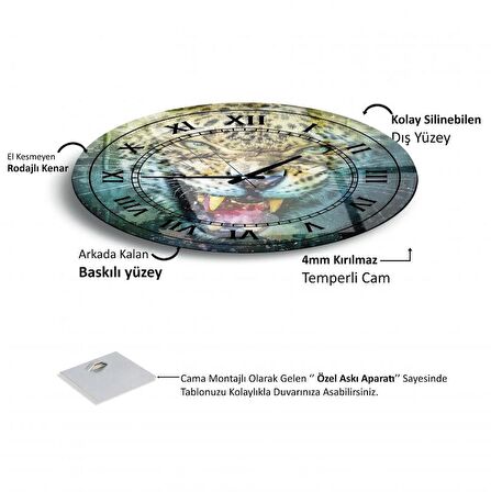  Leopar Cam Saat - 60 cm