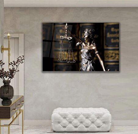 Adalet Terazisi Cam Tablo