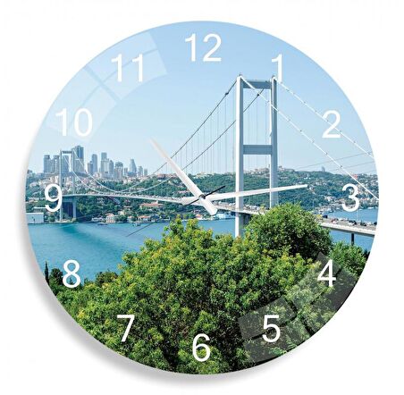 Boğaziçi Köprüsü Cam Saat - 40 cm