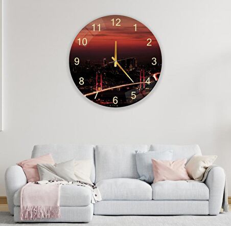Boğaziçi Köprüsü Cam Saat - 40 cm
