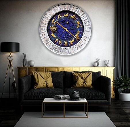 Burçlar Cam Saat - 40 cm