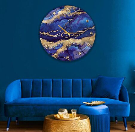 Mermer Desen Cam Saat - 60 cm