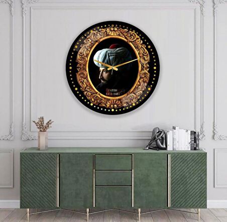 Fatih Sultan Mehmet Cam Saat - 40 cm
